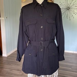 Calvin Klein Sport rayon black belted utility top